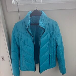 Nautica Women’s Medium Blue Puffer Jacket – Lightweight Warm Winter Coat